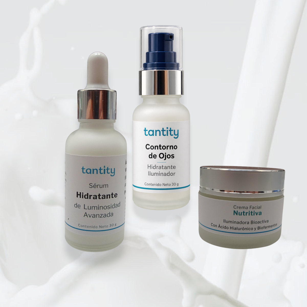 Trío Esencial Hidratación y Luminosidad | Sérum + Contorno + Crema Tantity
