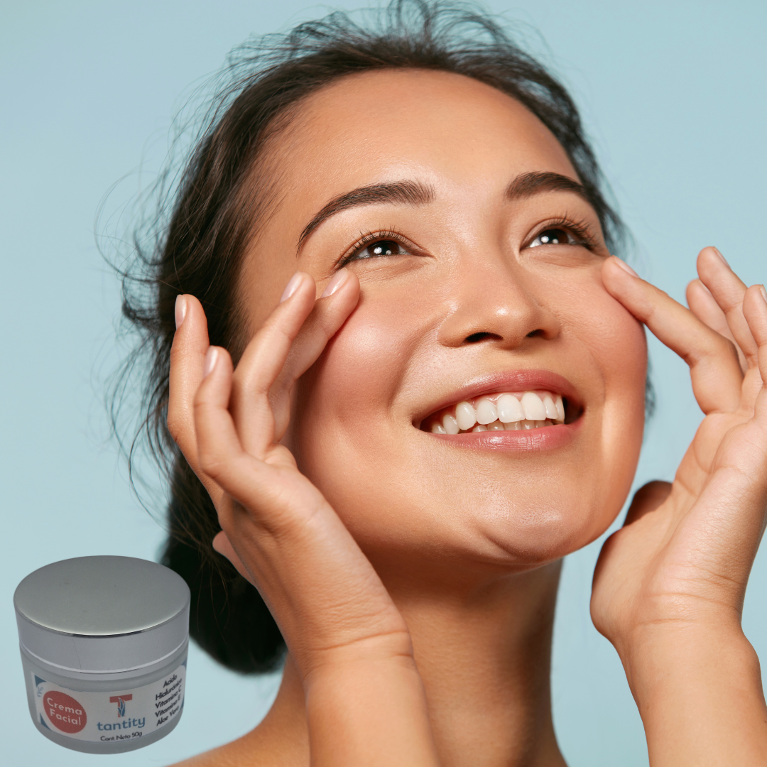 Crema Facial Tantity con Acido Láctico, Acido hialurónico y mucho más para mantener una piel suave, firme e hidratada